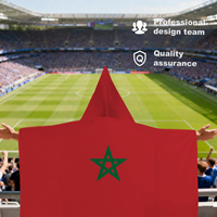 Cape à capuche Maroc avec drapeau 3x5 pieds en polyester 100D Atlas Lions pour supporters de football Maghreb Dima Maghrib Souvenir