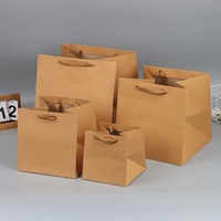 En stock, logo personnalisé, 200 pièces, sacs shopping en papier kraft carrés 25x25x25cm pour emballages de gâteaux, de fleurs et de boutiques
