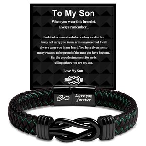 Pulsera de Cuero Trenzado <span class=keywords><strong>con</strong></span> Cierre Magnético de Acero Inoxidable, Diseño de Nudos, Joyería al por Mayor - Product Image 2