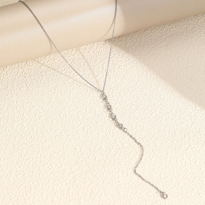 <span class=keywords><strong>Ciondolo</strong></span> a forma di Y da donna alla moda, collana lunga con nappe e perline, collana in acciaio inossidabile all'ingrosso della fabbrica - Product Image 1