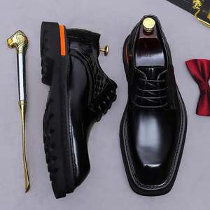 Zapatos Oxford de Cuero para Hombre de Alta Calidad, Cuero Genuino, Modernos, Pulidos, con Estampado Láser, Retro, Versátiles, Elegantes, Transpirables, para Otoño - Product Image 1