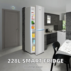 Réfrigérateur-congélateur double porte intelligent en acier inoxydable 228L avec congélateur bas pour foyers et hôtels - Product Image 3