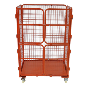 Dayanıklı 4 Taraflı Çelik Lojistik Rulo Konteyner, Tam Güvenlikli Pedal, İstiflenebilir Paket Depolama, Katlanabilir Rulo Araba - Product Image 2