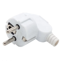 Adaptateur de prise mâle 16A pour câblage européen, avec connecteur coudé à 90 degrés, détachable et réutilisable, pour prises de courant allemandes et françaises