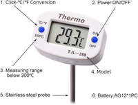 Termometer Makanan Digital LCD Harga Terjangkau untuk BBQ, Daging, Cokelat, Oven, Memasak, Termometer Dapur