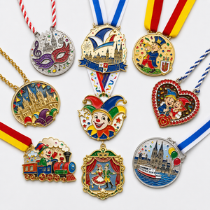 Médaille personnalisée en alliage de zinc pour masque de carnaval Mardi Gras, avec émail coloré et ruban, pour souvenir de festival, <span class=keywords><strong>prix</strong></span>, fabricant d'usine - Product Image 1