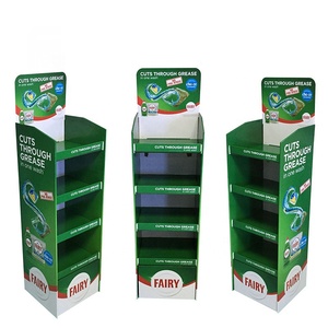 Estante de exhibición de papel reciclado ecológico impreso a todo color de <span class=keywords><strong>4</strong></span> capas para promoción de botellas y cartón - Product Image 1