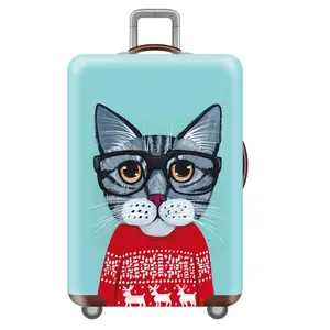 Wear-resisting custom design cartoon Fabric 18-32 inch travel spandex luggage cover spandex suitcase cover