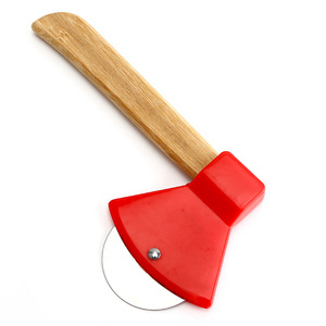 Stainless Steel <b>Pizza</b> Cutter With Bamboo Handle Axe Shape Non Slip For Slicing <b>Pizzas</b> Flatbreads Kitchen Baking <b>Tool</b> - Product Image 1