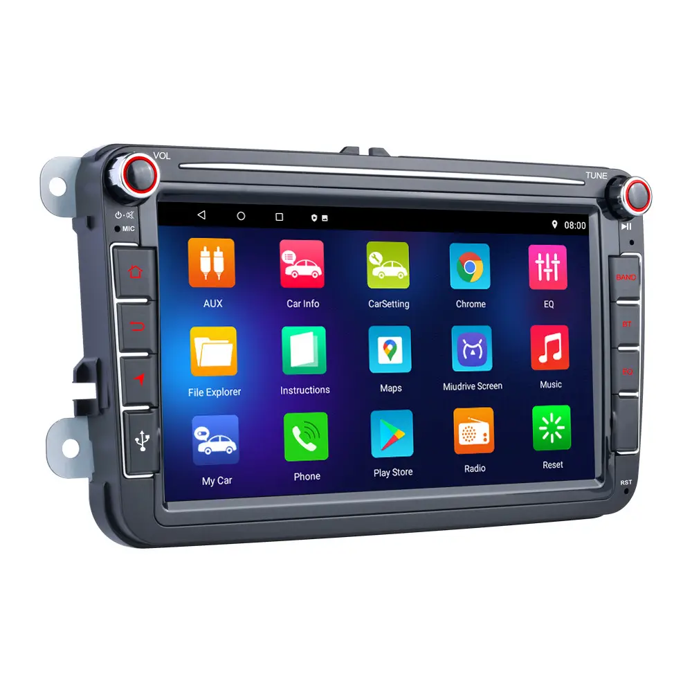 Écran tactile Android sans fil 8 INCH Auto GPS Navigator Car Radio Stereo MP5 Multimedia Player pour VW Volkswagen
