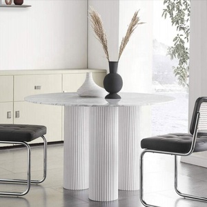 Mesa redonda de madera para restaurante, mueble moderno y sencillo de mármol natural, a la moda - Product Image 5