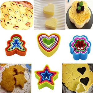 Đầy Màu sắc fondant Báo Chí khuôn mẫu thiết lập 5 cái Cây giáng sinh sao trái tim hoa vuông nhựa <span class=keywords><strong>Cookie</strong></span> Máy cắt để nướng - Product Image 4