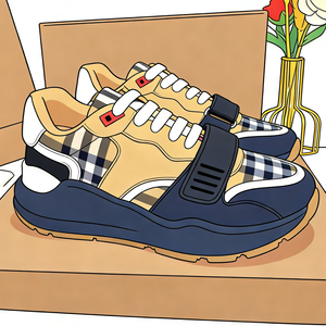 Factory wholesale fashionable sport <b>shoes</b> with checkered stripes design retro casual <b>shoes</b> thick-soled tennis <b>shoes</b> in stock now - Product Image 2