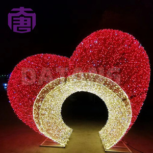 ไฟตกแต่งคริสต์มาส LED รูปหัวใจขนาดใหญ่สำหรับภายนอกอาคาร ไฟประดับตกแต่ง 3 มิติ สำหรับตกแต่งสวนสาธารณะ ห้างสรรพสินค้า และภูมิทัศน์ในช่วงเทศกาล - Product Image 2