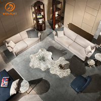 Tageslicht Italienischer Luxus Villa Moderner Relaxsessel Echtleder-Couch Ecksofa Wohnzimmermöbel Sofa-Set Anpassbar