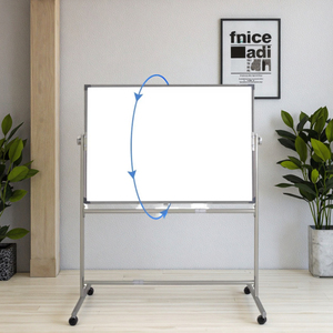 Altura Ajustable 360 °   <span class=keywords><strong>Pizarra</strong></span> Blanca Magnética de Doble Cara con Soporte Giratorio y Ruedas - <span class=keywords><strong>Pizarra</strong></span> Blanca de Oficina - Product Image 1