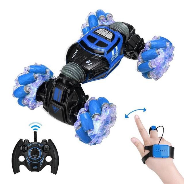 BBJ 1/16 Double Side 4X4 RC Stunt Car Kids Radio Control Toys Hand Controlled Gesture RC Car With Music and Light
