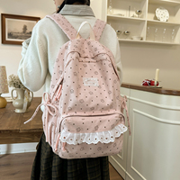 Nouveau sac à dos décontracté grande capacité pour femme, style coréen, motif géométrique artistique et frais, en velours côtelé et polyester, idéal pour l'hiver