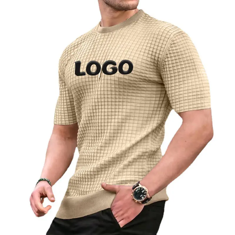 High Quality Men's Clothing Casual Customized Logo Short Sleeve Crew Neck Slim Fit T-shirt Half-sleeved T-shirt for Men
