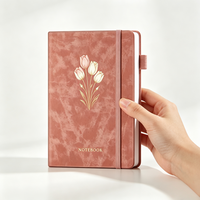Carnet de notes personnalisé avec impression de fleurs de tulipes, format A5, carnet de notes de qualité supérieure, cadeau pour femmes