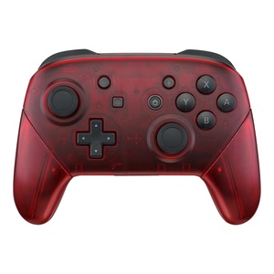 EXtremeRate Clear Red Faceplate Backplate Handles DIY Replacement Full Housing Shell Cover for <b>Switch</b> Pro Controller - Product Image 3