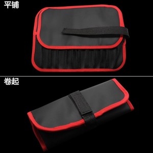 Bolsa de Almacenamiento para Aparejos de Pesca Ztc480, 30cmx22cm, 11 Bolsillos, Poliéster, Rojo y Negro, Portátil, Estuche para Herramientas de Exterior - Product Image 1