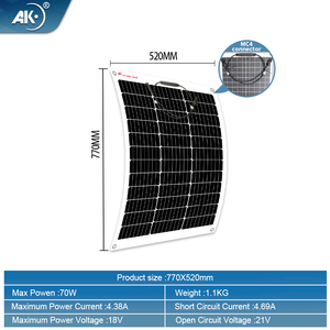 Modules photovoltaïques solaires en silicium AK Custom à haute efficacité 20W-550W, semi-flexibles, type N, panneaux solaires de charge pour téléphone portable - Product Image 6