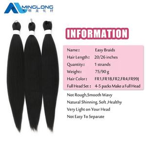 Extensiones de Pelo para Trenzas Africanas <span class=keywords><strong>Ez</strong></span> Braiding Hair Expression Ombre al por Mayor Fibra Preestirada Yaki Sintética para Trenzar - Product Image 3
