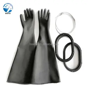 Sandblasting Sarung Tangan untuk Sandblasting Kabinet 800 Mm Panjang Bahan Karet