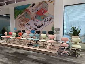 Chaise de bureau ergonomique à dossier bas, sans accoudoirs, pivotante, en tissu, design moderne, réglable en hauteur pour adultes, pour le bureau à domicile - Product Image 6