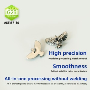 F136 Titan Hợp Kim Cấy Ghép Lớp Retro Cá Tính Đồ Trang Sức Cho Tai Lưỡi Lip Piercing-Cổ Điển <span class=keywords><strong>Eagle</strong></span> Chăm Sóc <span class=keywords><strong>Stud</strong></span> - Product Image 4