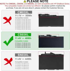 CS03XL 노트북 배터리 745 755 840 848 850 G3 HSTNN-UB6S HSTNN-IB6Y 800231-1C1 800231-141 800513-001 노트북 배터리 - Product Image 6