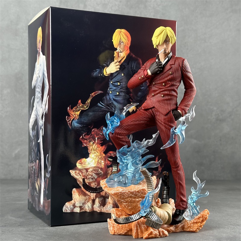 3色ワンピースアニメフィギュアGkLxサンジゾロルフィ立ち姿勢像