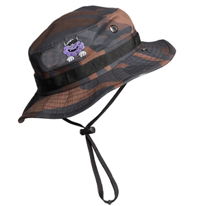 Venta al por mayor de sombrero de pesca Boonie de ala ancha con cuerda protección solar gorra de Safari caza al aire libre sombrero de cubo - Product Image 5