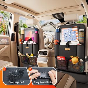<span class=keywords><strong>Organisateur</strong></span> <span class=keywords><strong>de</strong></span> <span class=keywords><strong>voiture</strong></span> personnalisé en tissu Oxford 600D imperméable avec support pour <span class=keywords><strong>tablette</strong></span> 11 pouces, 9 poches, rangements et organisateurs pour enfants - Product Image 4