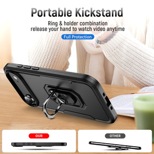 Từ Vòng Có Thể Điều Chỉnh Đá Đứng 2in1wireless Sạc Cứng PC Mềm TPU Antishock Điện Thoại Di Động Trường Hợp Đối Với <span class=keywords><strong>iPhone</strong></span> 17 Không Khí - Product Image 4