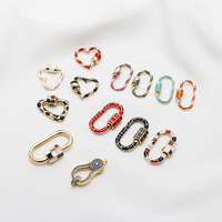 Lancui Autres accessoires de mode Breloques en cuivre Fermoirs ovales à vis en émail pour la fabrication de bijoux DIY