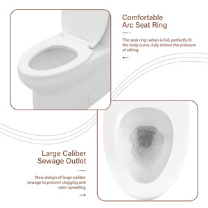Inodoro <span class=keywords><strong>de</strong></span> doble descarga <span class=keywords><strong>de</strong></span> cerámica <span class=keywords><strong>de</strong></span> una pieza, <span class=keywords><strong>asiento</strong></span> <span class=keywords><strong>de</strong></span> cierre suave, tanque oculto, cuenco alargado, diseño moderno montado en el suelo <span class=keywords><strong>para</strong></span> <span class=keywords><strong>Baño</strong></span> - Product Image 4