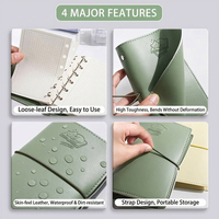 Carnet à spirales en cuir Meng A7 Mini, personnalisé, 6 anneaux, journal, agenda, papier offset 100 g/m², promotionnel