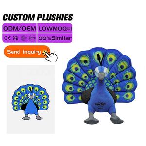 دمية محشوة مخصصة على شكل طاووس من الأنيمي، صمم دميتك الخاصة، حيوان محشو شخصي، دمى تميمة فروية - Product Image 1