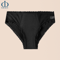 Culottes menstruelles à 4 couches de dentelle à volants, sous-vêtements menstruels en coton biologique, culottes de menstruation