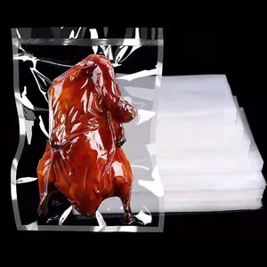 Small MOQ Transparent 3 Side Sealed Vacuum Packing Bag/nylon Retort Pouch For Frozen Food With Tear Notch