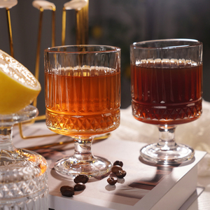 Vasos transparentes exquisitos modernos, tallo de cristal, diseño creativo de corte intrincado, estilo Vintage para cócteles de vino para fiestas - Product Image 5