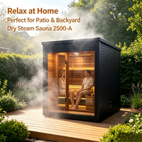 Cabine de sauna extra-large pour 4 personnes, 2000x2500x2500mm, en bois de cèdre/hemlock/épicéa, avec verre de 8 mm, pour usage domestique ou commercial