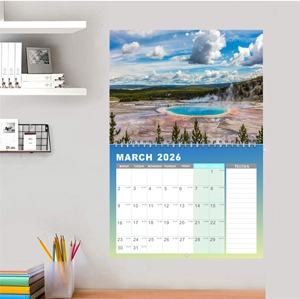 Promotion Custom Photo Frame Desk Table Calendar 2026 Office Gift Stitch Spiral Binding Daily Monthly Digital Wall Printing