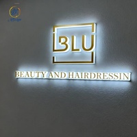 Enseigne LED 3D personnalisée haute luminosité avec lettres rétroéclairées en acrylique, signalétique murale extérieure, décoration lumineuse pour café, logo LED pour magasin