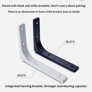 Capacidad de carga Metal negro Soportes de 90 grados <span class=keywords><strong>para</strong></span> estantes Soporte <span class=keywords><strong>L</strong></span> montado en la pared <span class=keywords><strong>para</strong></span> estanterías flotantes con tornillos - Product Image 5