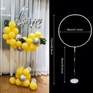 Suporte de balões de plástico, balão branco para decoração, festa de casamento, backdrop