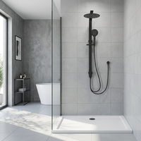 Ensemble douche thermostatique Robinet de baignoire Hot Cold Bathroom Tap with Handheld Shower Kit Exposed Faucet Bathroom