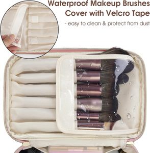 New Vegan Leather Makeup Bag Travel Make up Organizer Large Capacity Fashionable Cosmetic Bags Zipper Closure - Product Image 4